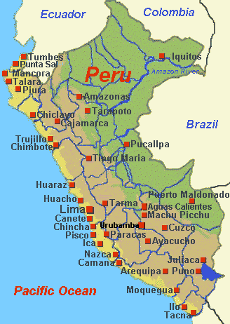 sehirler haritasi Peru